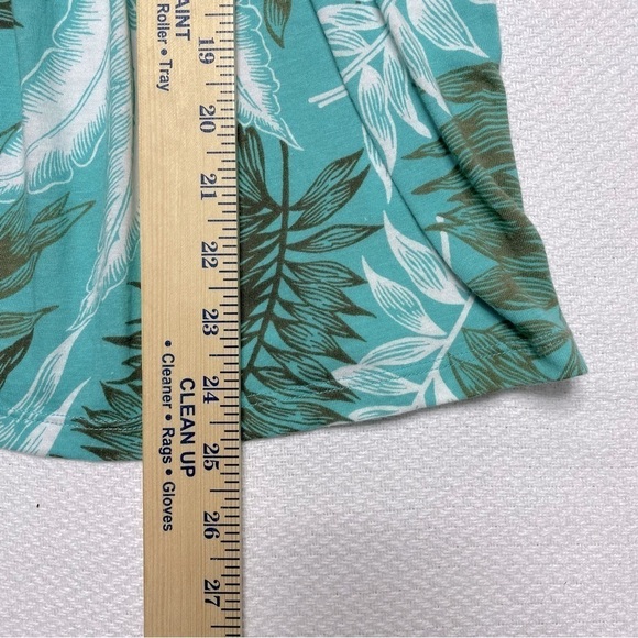 Talbots Pleated Palm Frond Tunic Top 3/4 Sleeve Turquoise, Brown, White Size MP - Picture 8 of 11